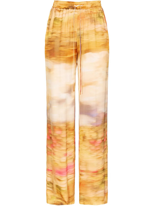 Abstract-Print Trousers