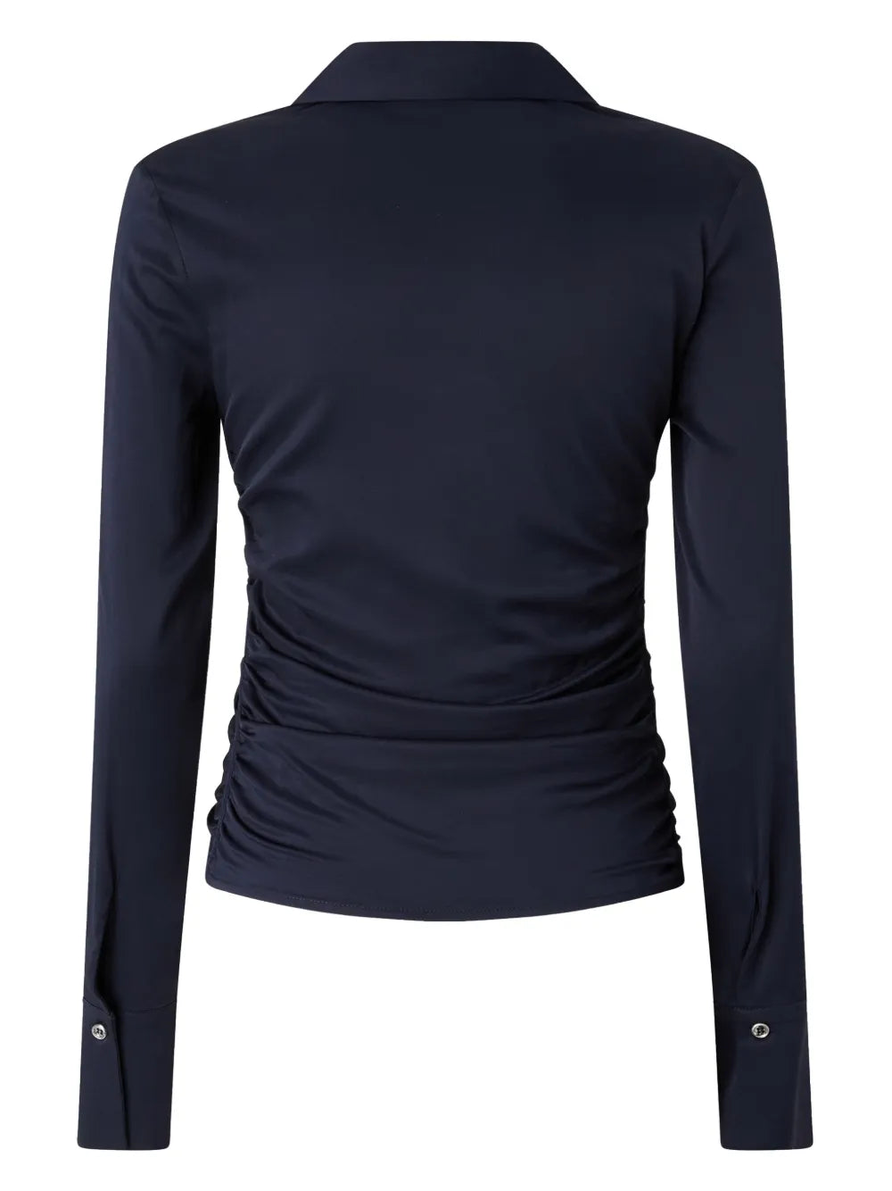 Shiny Gathered-Detail Blouse