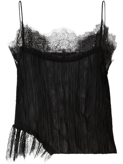 Lace-Detail Georgette Top