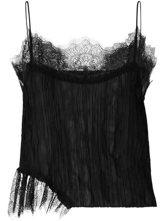 Lace-Detail Georgette Top