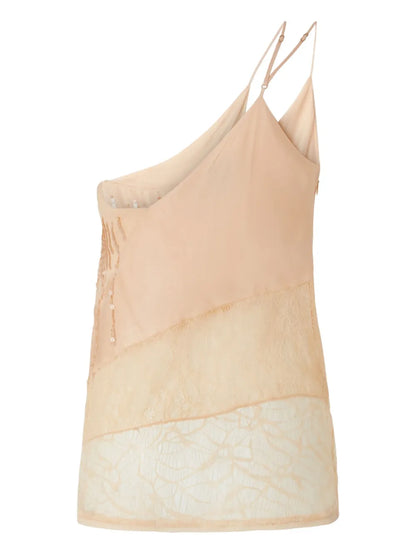 One-Shoulder Satin Top