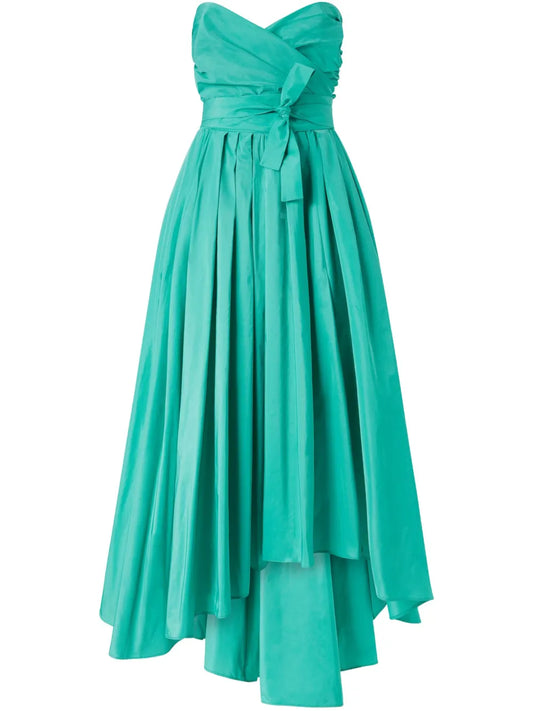 Taffeta Sweetheart-Neck Maxi Dress
