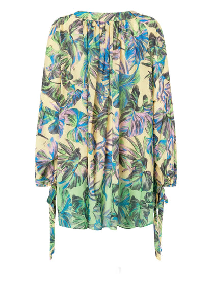 Leaf-Print Blouse