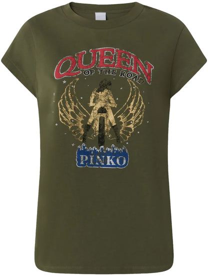Queen Of The Road-Print T-Shirt