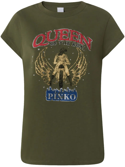 Queen Of The Road-Print T-Shirt
