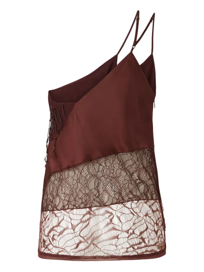 One-Shoulder Satin Top