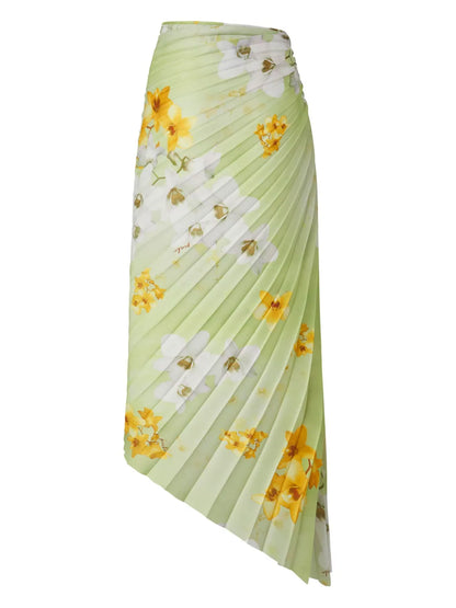 Floral-Print Midi Skirt