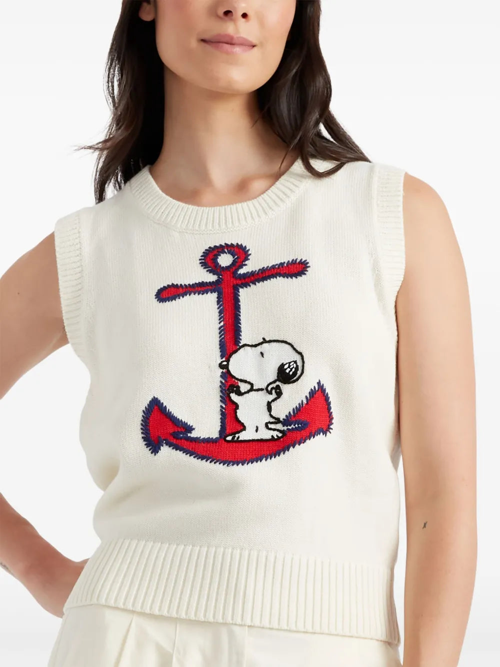 Snoopy-Intarsia Top