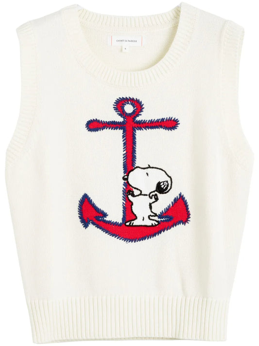 Snoopy-Intarsia Top