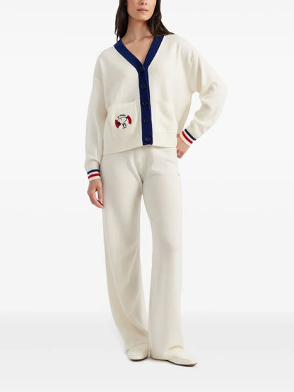 Snoopy-Appliqué Cardigan