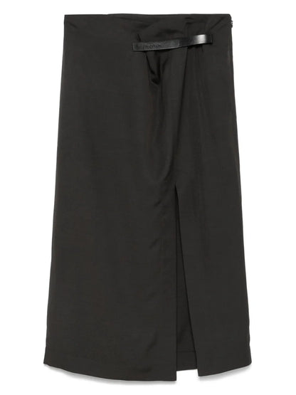 Logo-Strap Midi Skirt