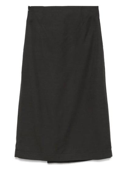 Logo-Strap Midi Skirt