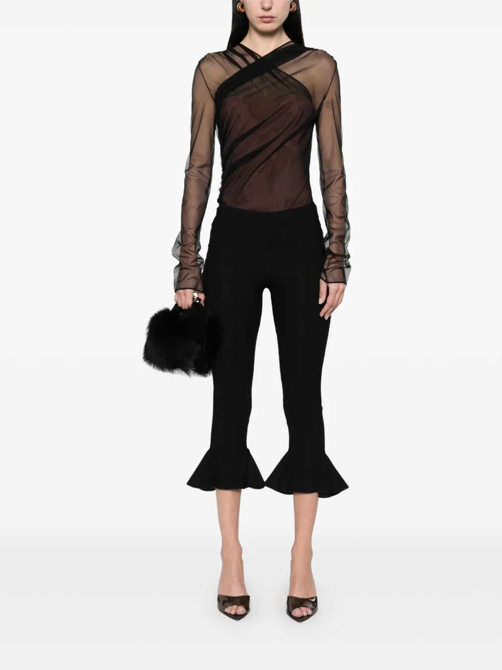 Cropped Flared Trousers