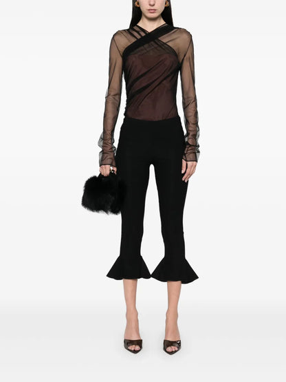 Cropped Flared Trousers