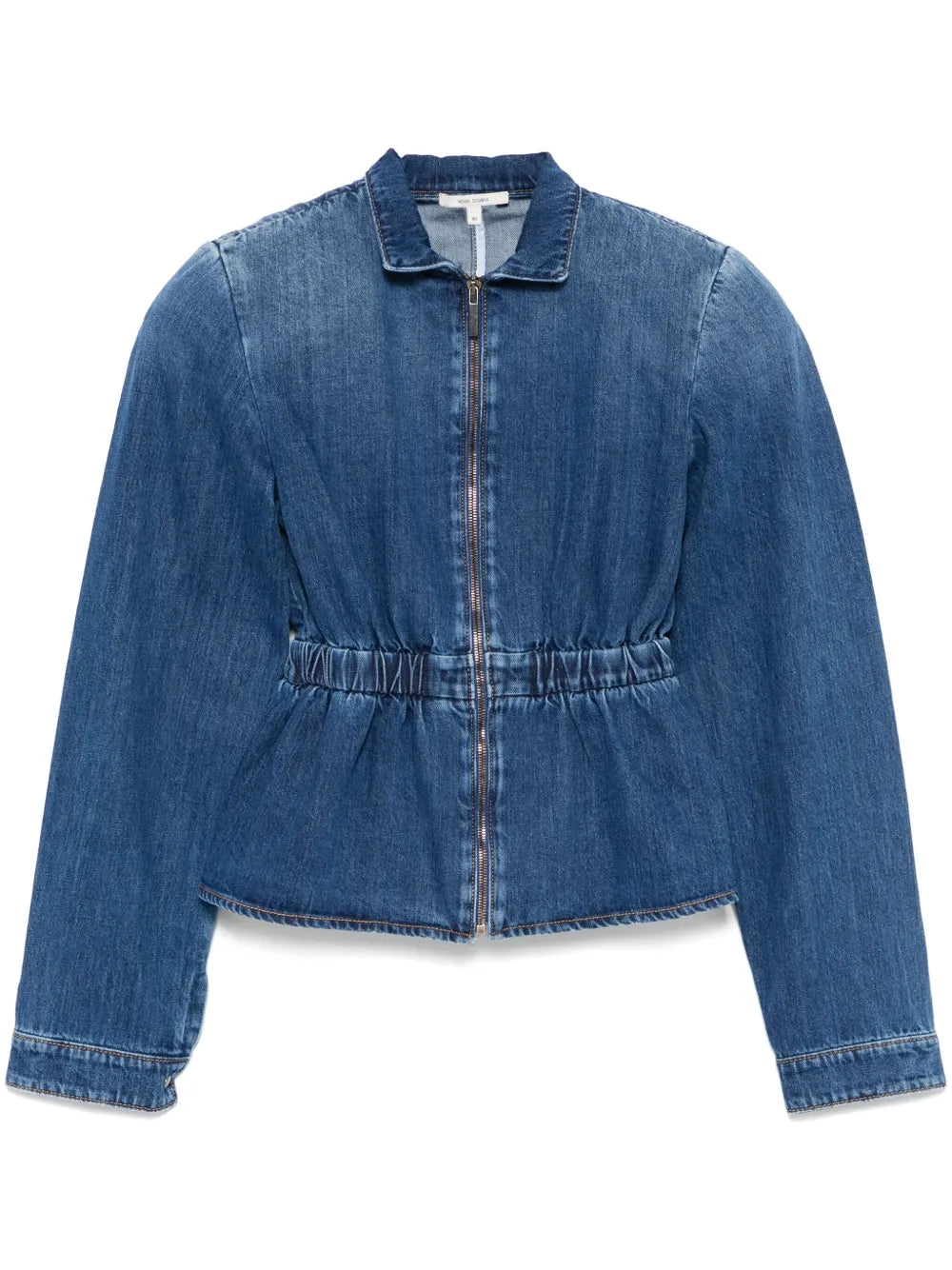 Gathered-Waist Denim Jacket