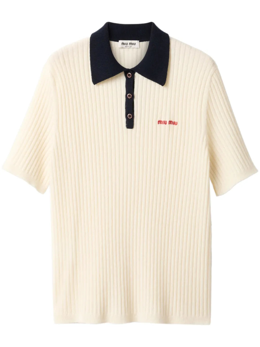 Ribbed Cashmere Polo Shirt
