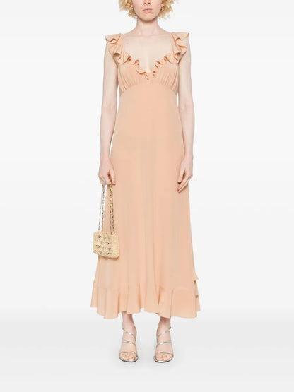 Crepe De Chine Maxi Dress