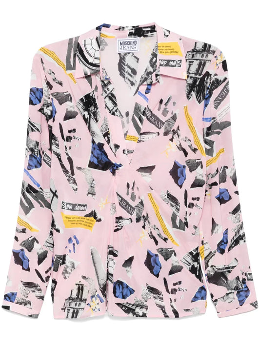 Patchwork-Print Blouse