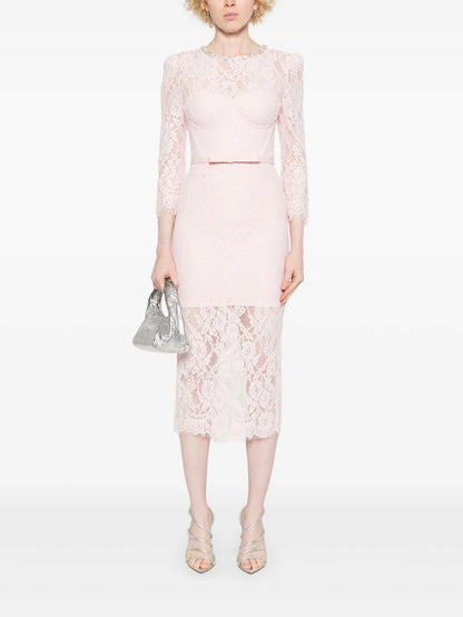 Lace Bustier Midi Dress