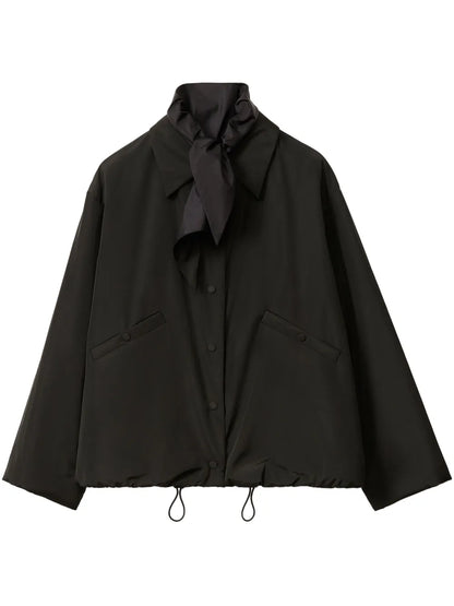 Detachable-Foulard Taffeta Jacket