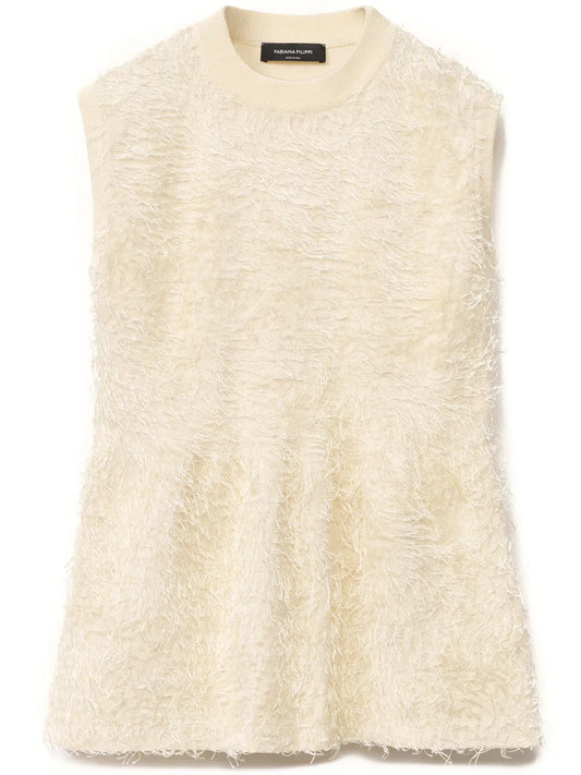 Frayed Knitted Top