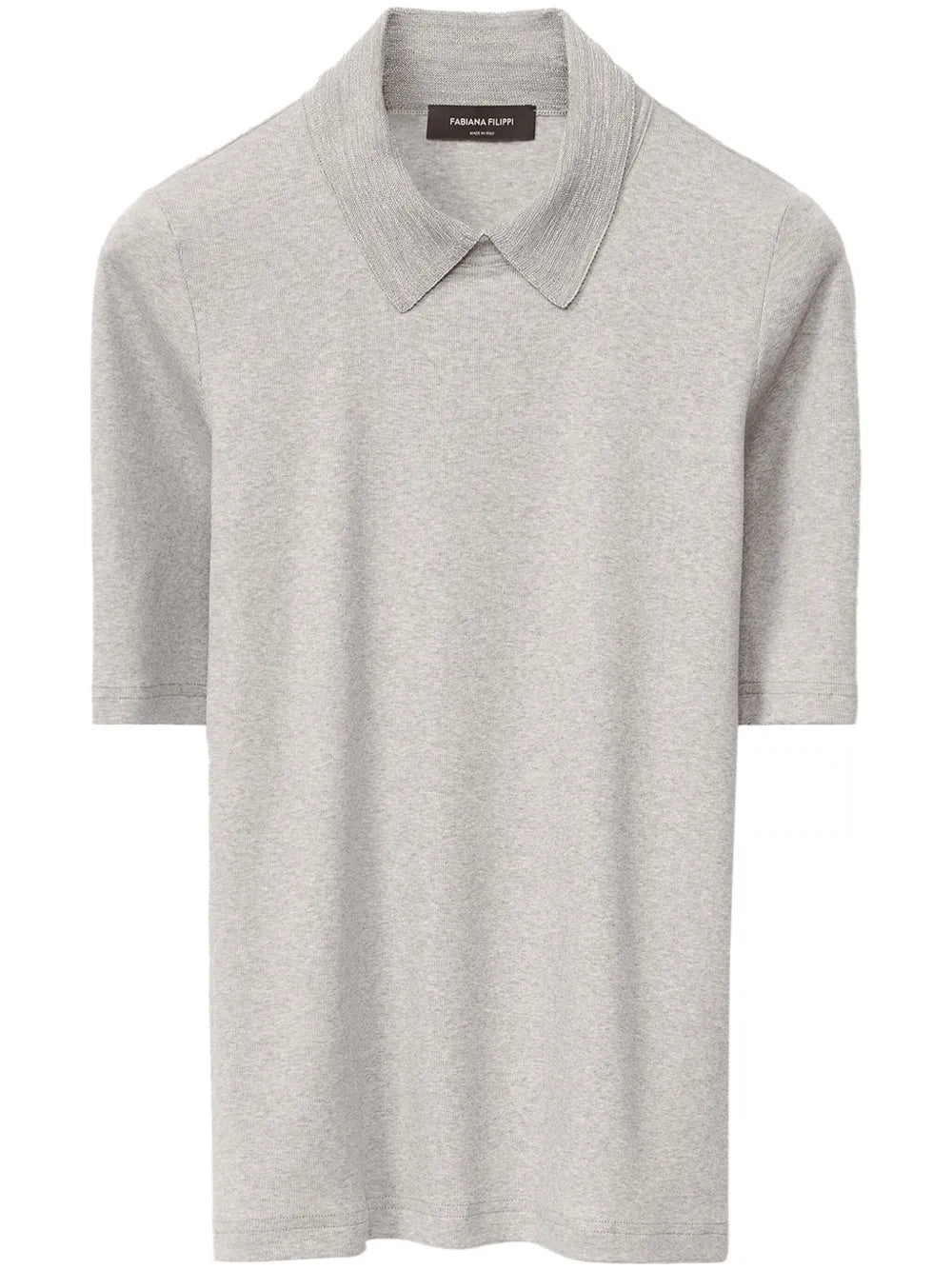 Mélange-Effect Polo Top