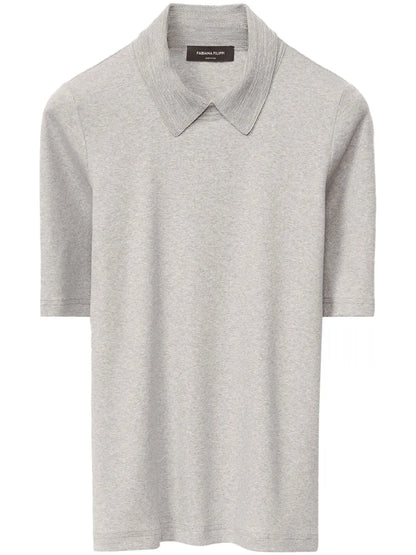 Mélange-Effect Polo Top