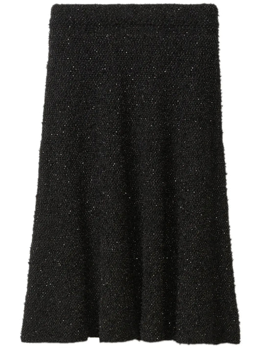 Textured-Finish Midi Skirt