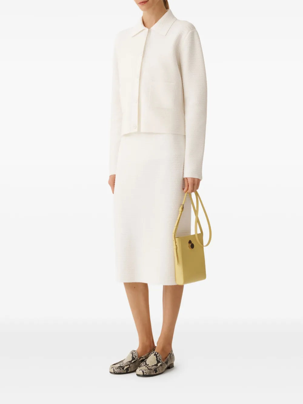 Hopsack Knitted Midi Skirt