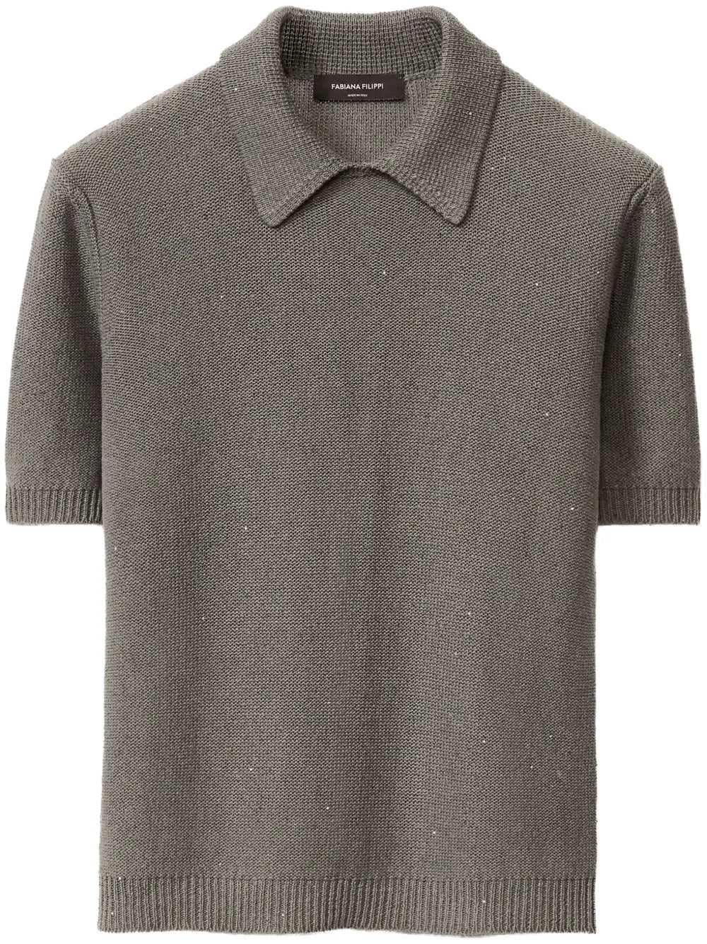 Fine-Knit Polo Top