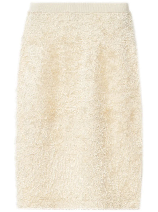 Textured-Finish Midi Skirt