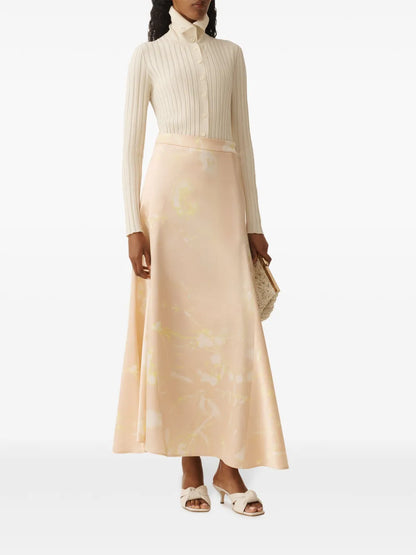 Silk Midi Skirt