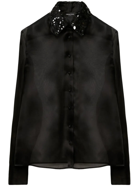 Sequined Organza Shirt