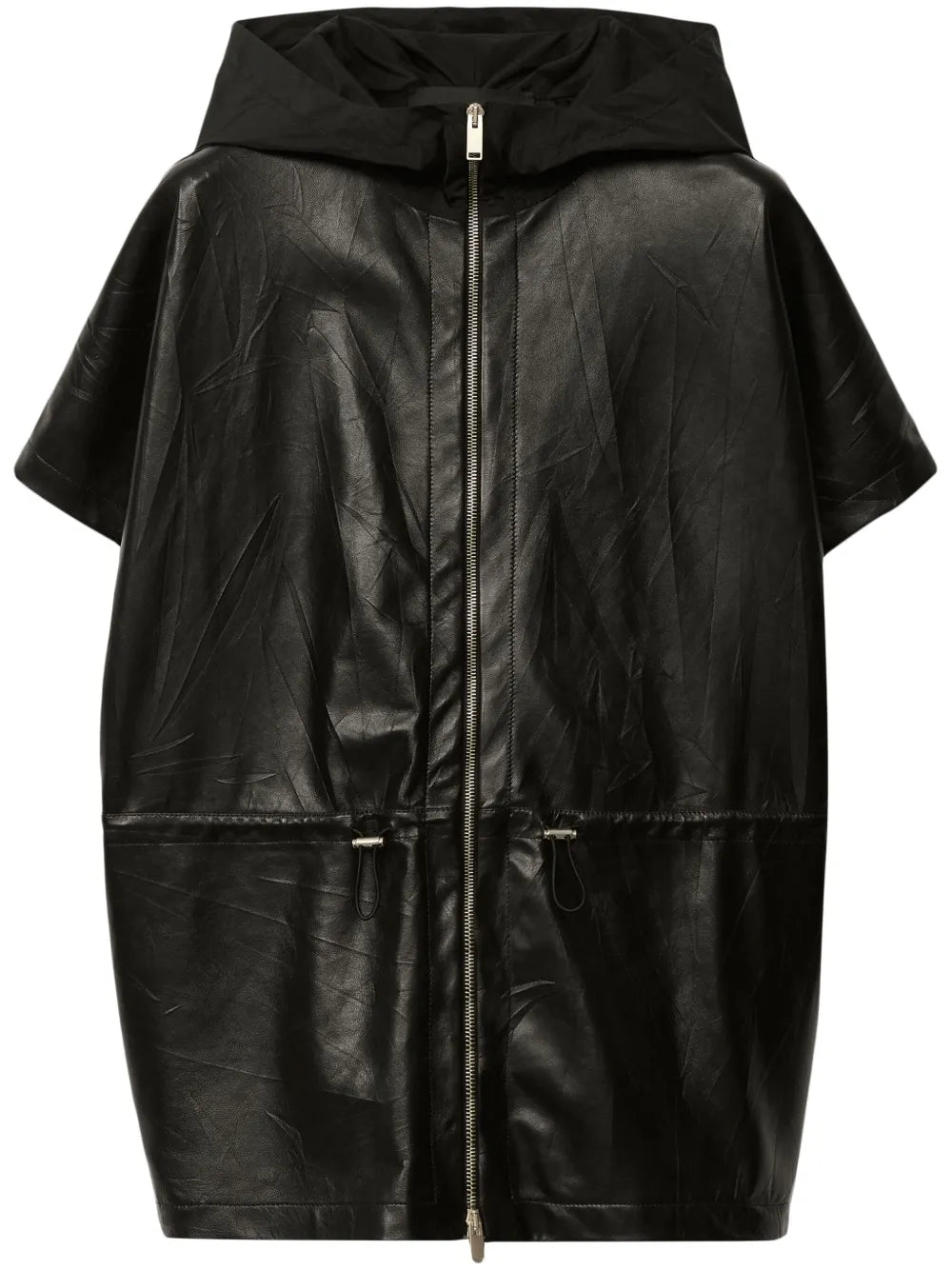 Pleated Leather Cape