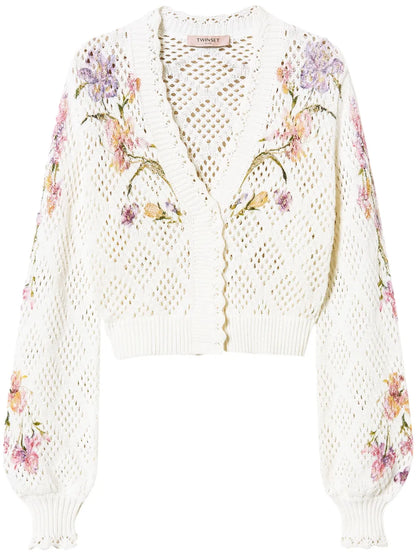 Floral-Print Cardigan
