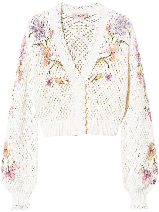 Floral-Print Cardigan