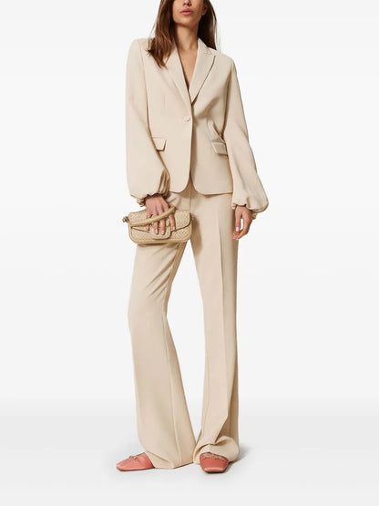 Crêpe Flared Trousers