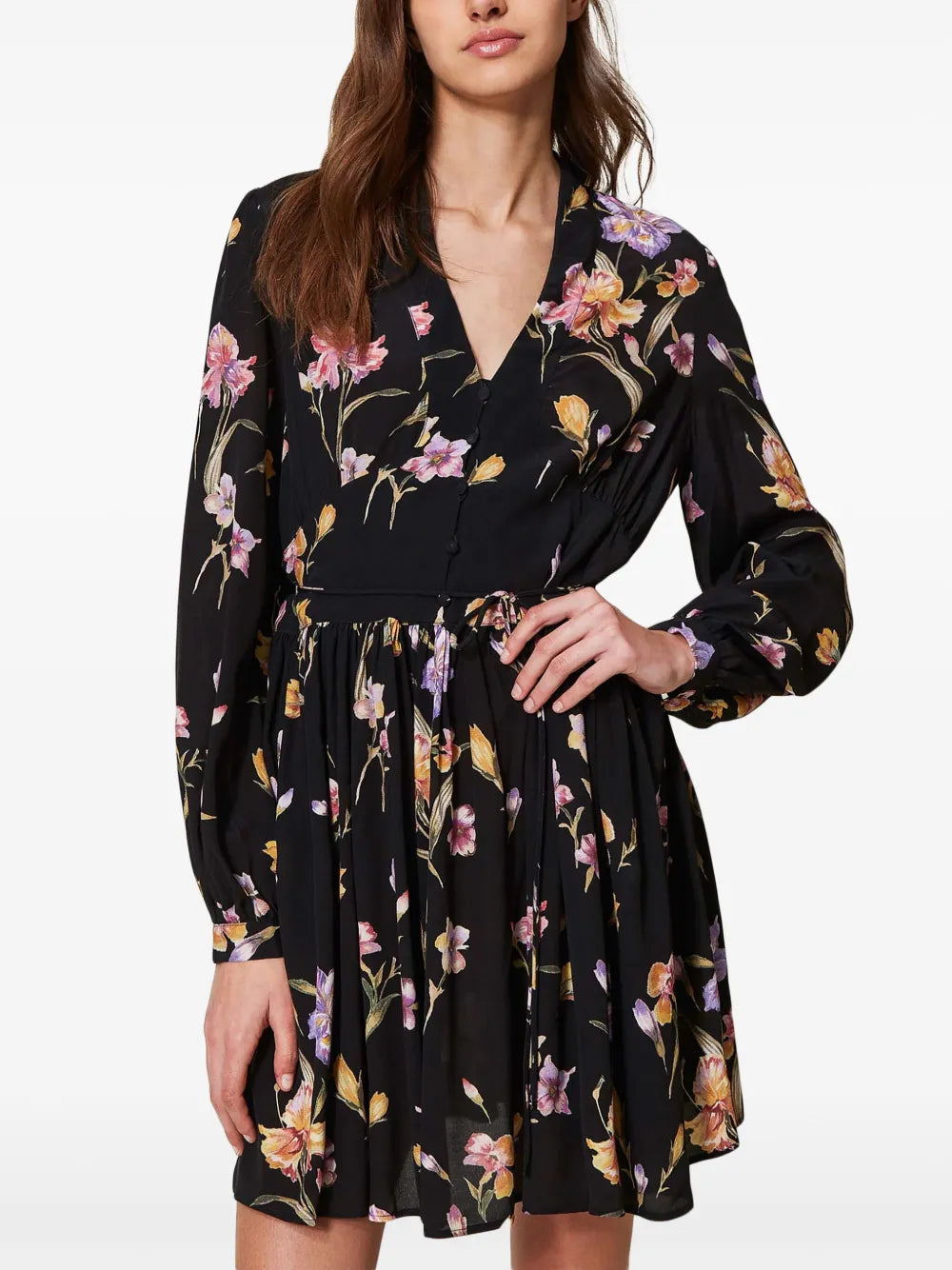 Floral-Print Mini Dress