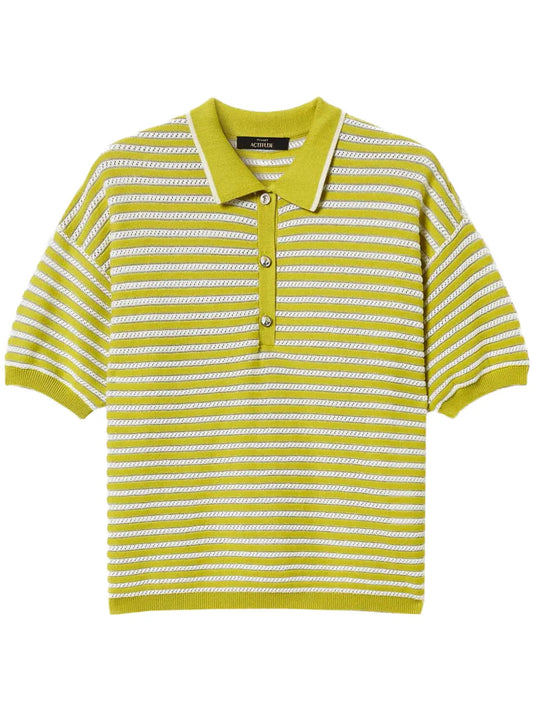 Lurex Striped Polo Shirt