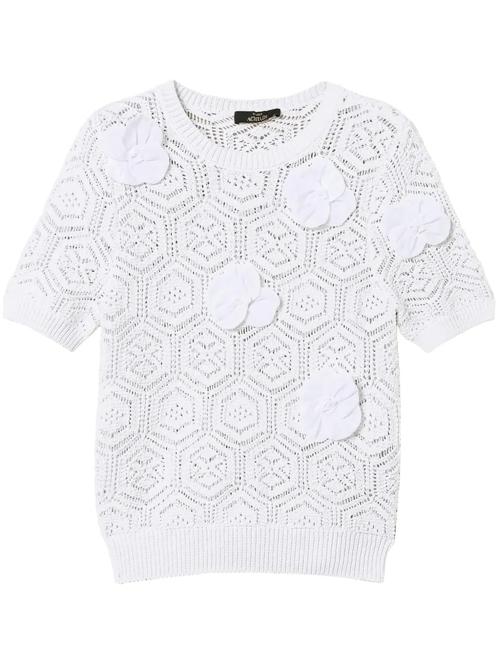 Organza-Flowers Knitted Top