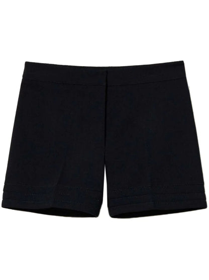 Embroidered Straight-Leg Shorts