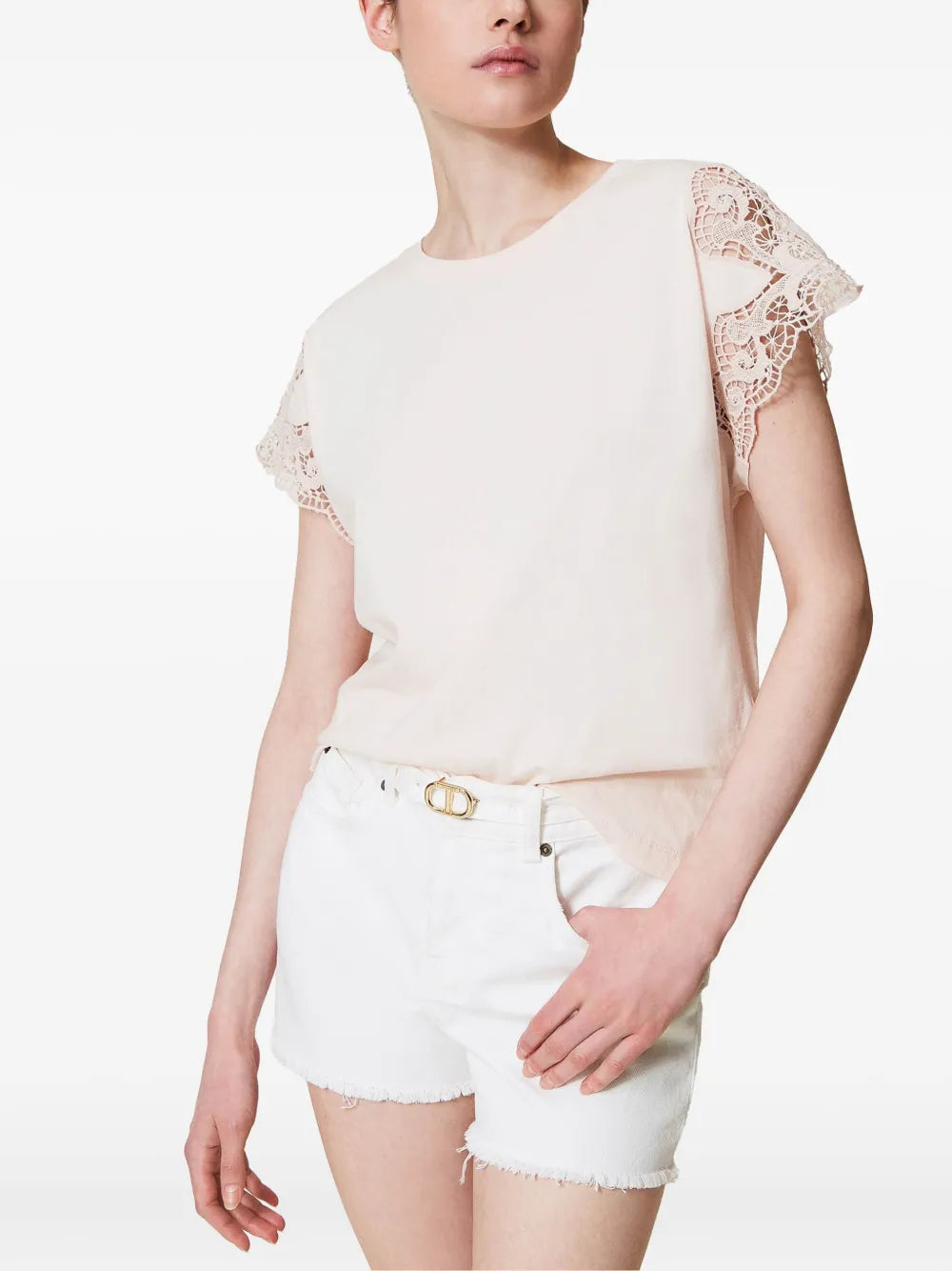 Lace-Sleeve T-Shirt