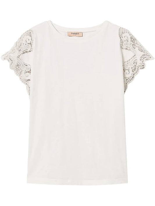 Lace-Sleeve T-Shirt