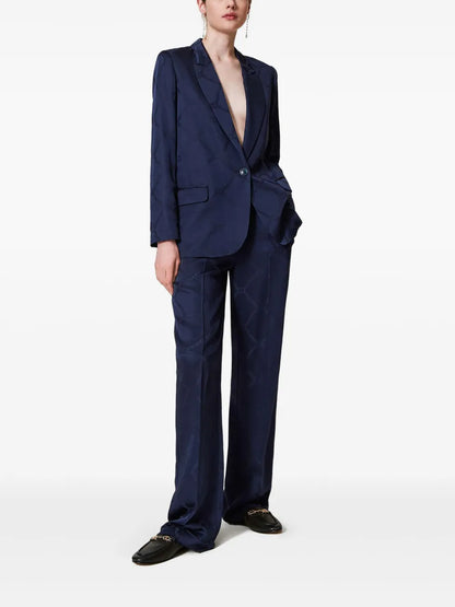 Oval T-Jacquard Palazzo Pants