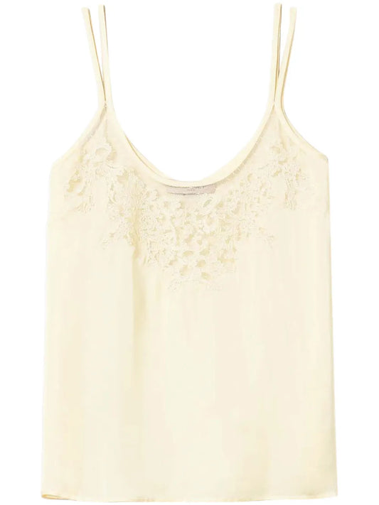 Embroidered Satin Top