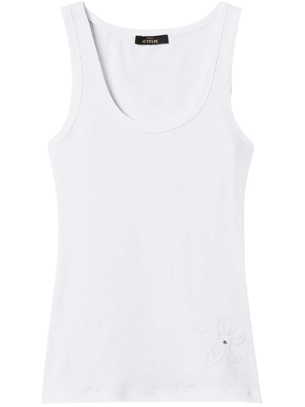 Rhinestone-Embellished Ribbed Top