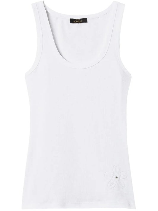Rhinestone-Embellished Ribbed Top