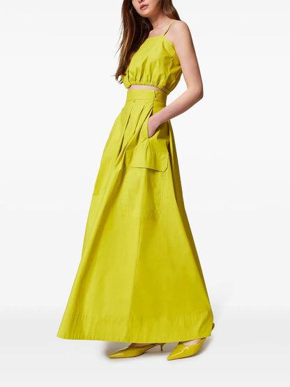 Poplin Pleated Skirt