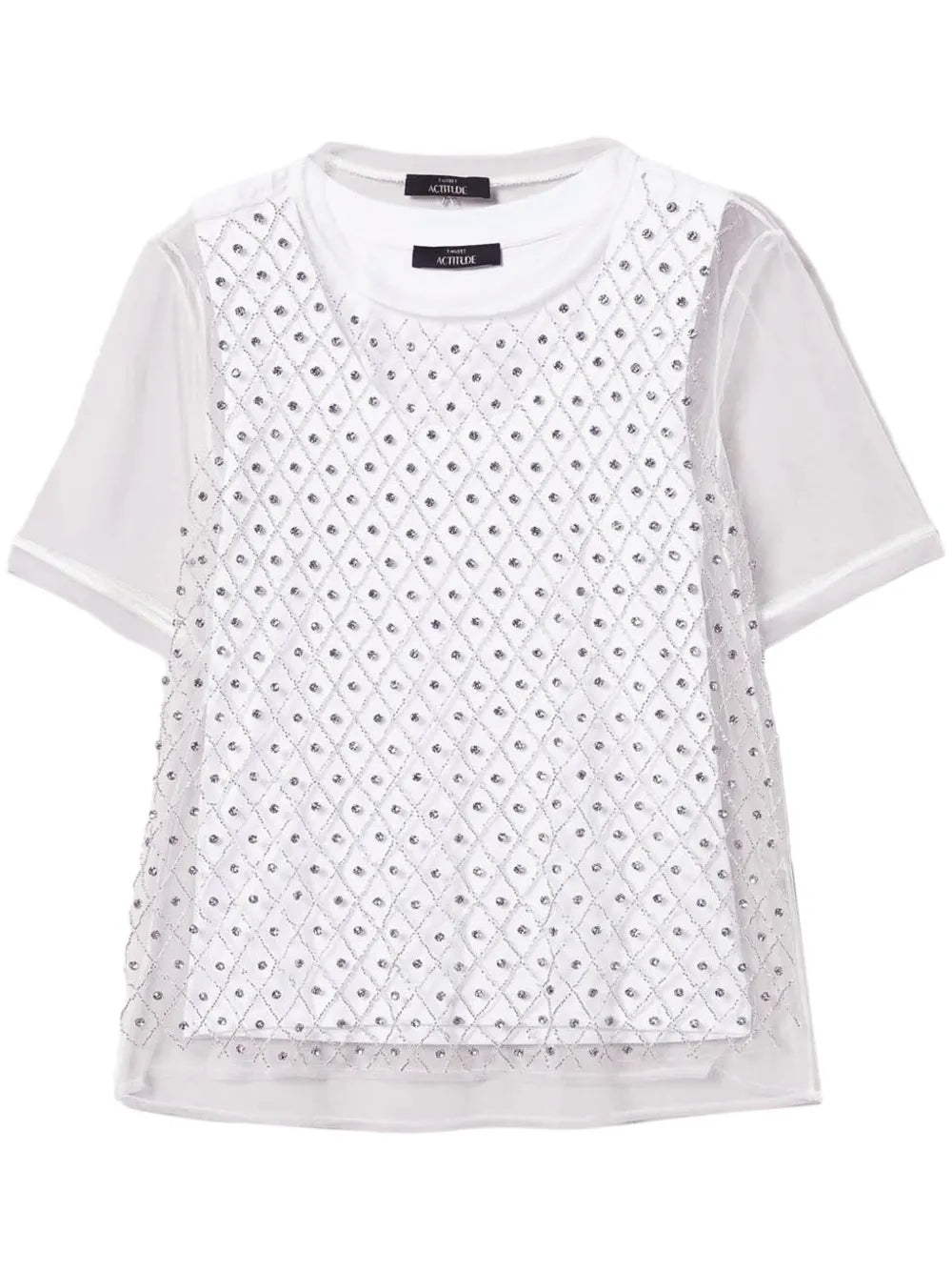 Embroidered Tulle T-Shirt