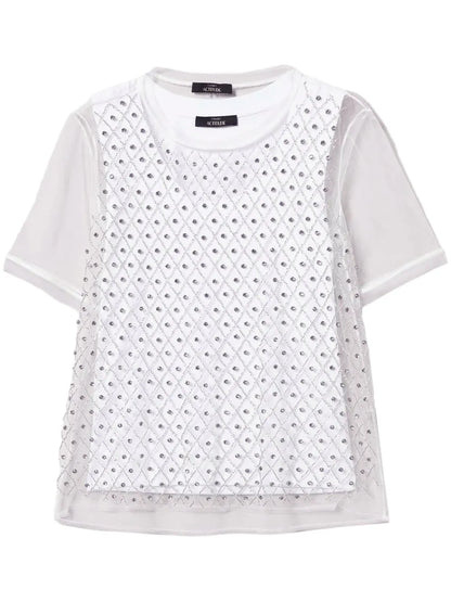 Embroidered Tulle T-Shirt